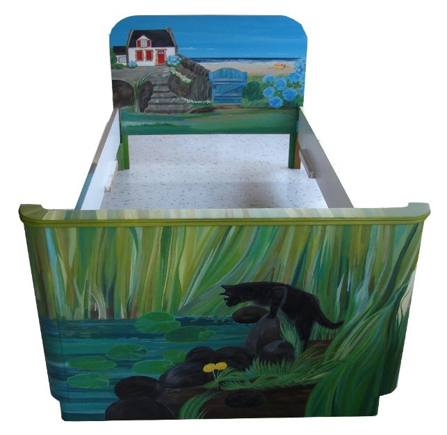 Bemaltes Bett - Thema : Bretagne
